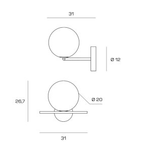 Applique classica Miloox JUGEN 1744 72 E27 LED