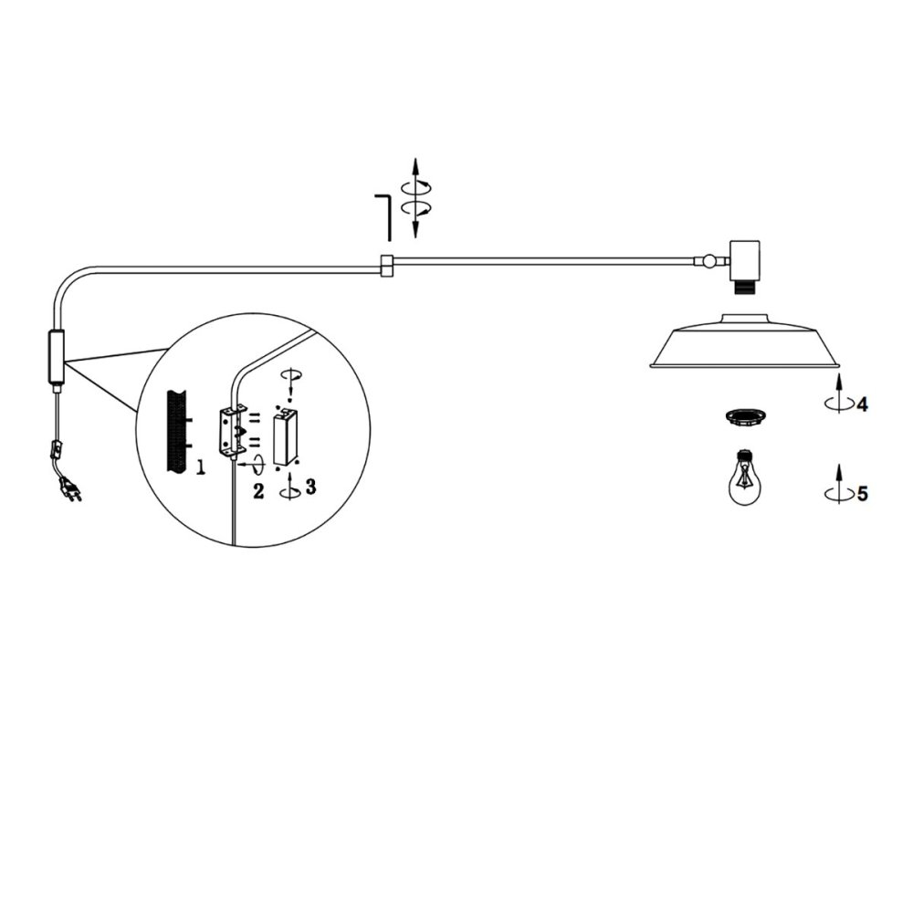 Trio Lithing BOLDER 200300132 brazo de pared regulable regulable