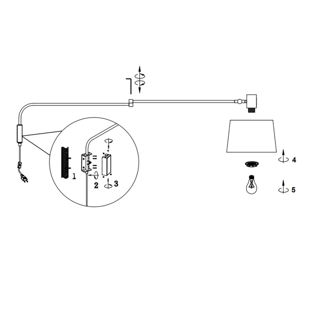 Trio Lithing BALDO 200600132 brazo de pared regulable regulable