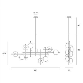 Lámpara de araña moderna Miloox LINGOTTO 1744 351 G9 LED