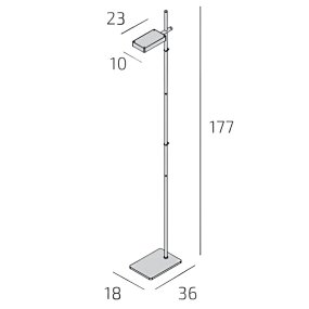 Lampadaire orientable Top Light KUBI 1212 T NE