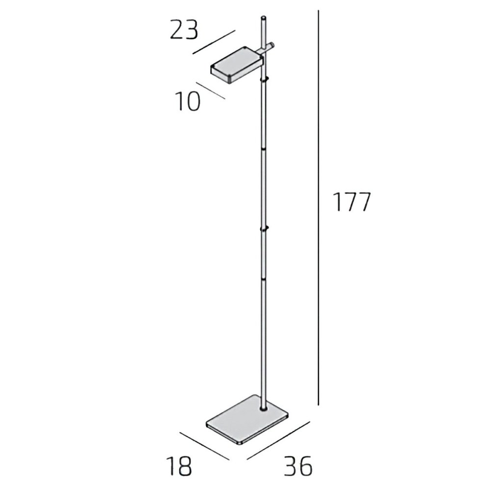 Lámpara de pie orientable Top Light KUBI 1212 T NE