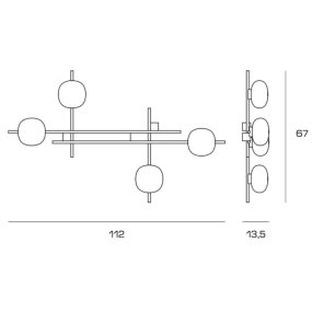 Miloox LINGOTTO 1744 347 G9 LED lámpara de pared moderna, lámpara de techo