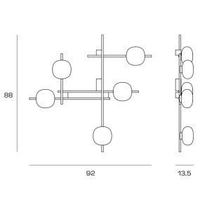 Applique moderne Miloox LINGOTTO 1744 348 G9 LED