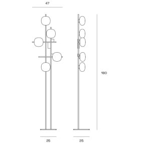 Lampadaire moderne Miloox LINGOTTO 1744 345 G9 LED