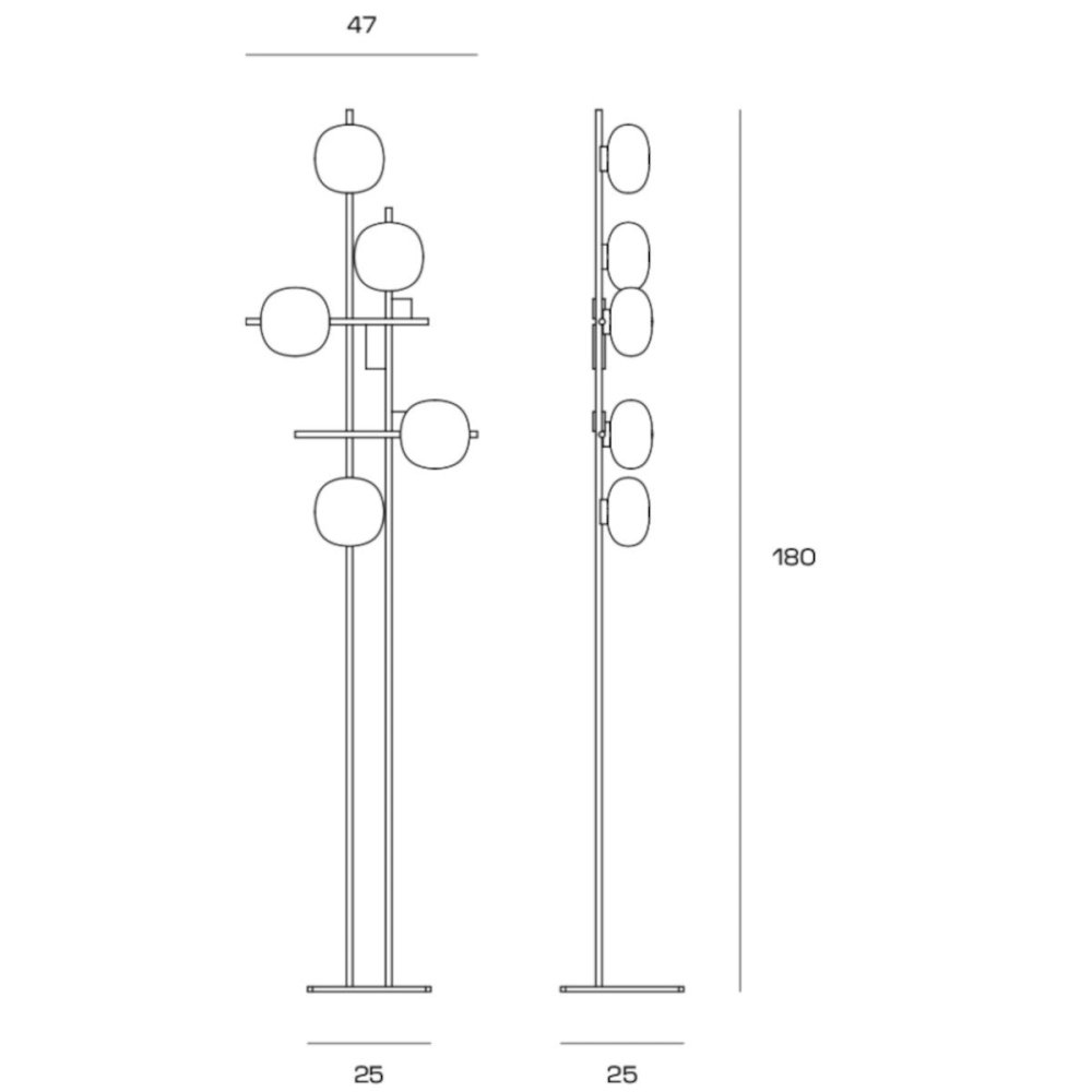 Lampadaire moderne Miloox LINGOTTO 1744 345 G9 LED