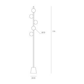 Piantana classica Miloox POMI' 1744 270 G9 LED dimmerabile