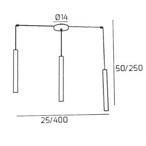 Lampe supérieure TUBE ROND 1174 S3 lustre