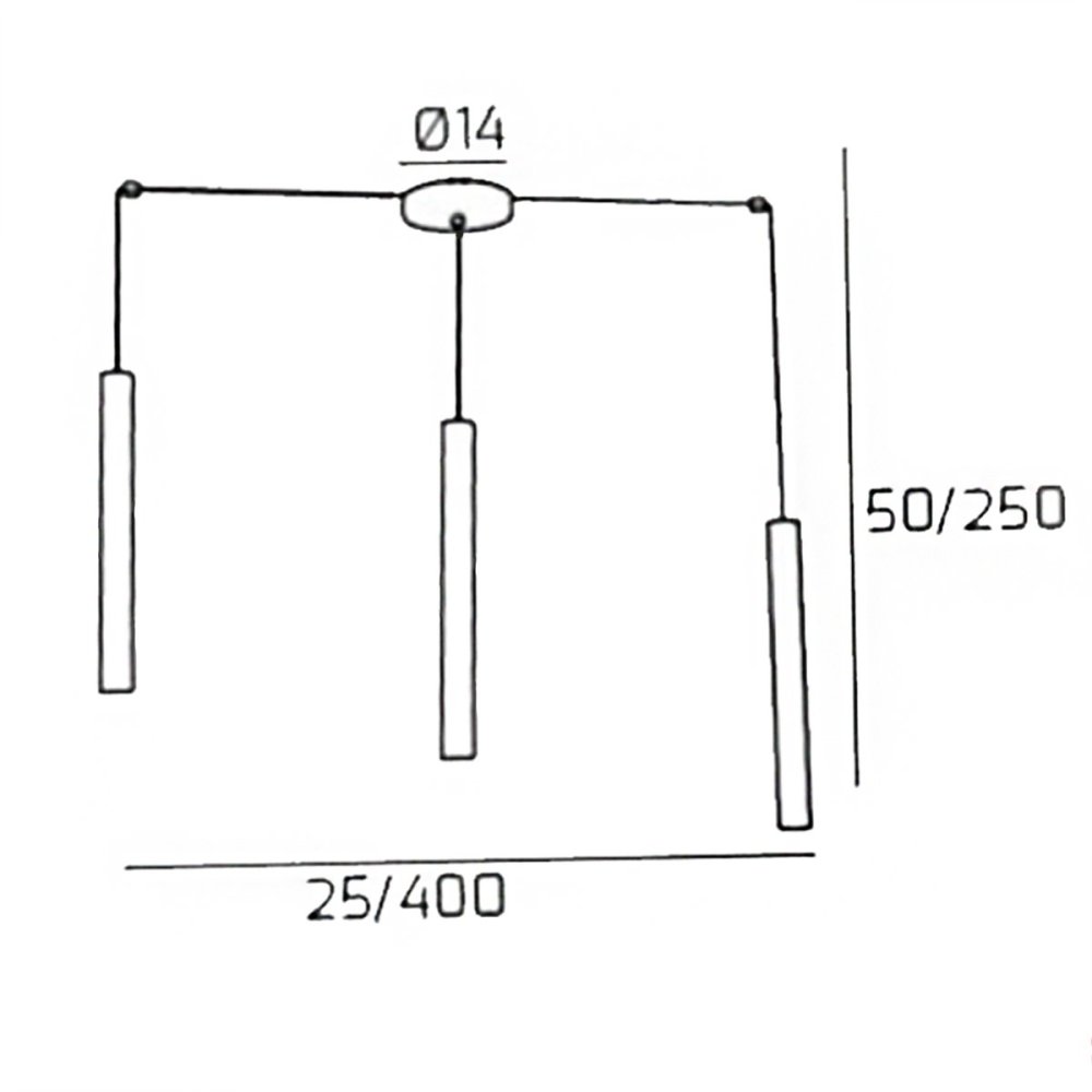 Oberlicht-Kronleuchter ROUND TUBE 1174 S3