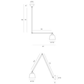 Applique moderno Miloox NEORETRO 1744 215 E27 LED metallo vetro