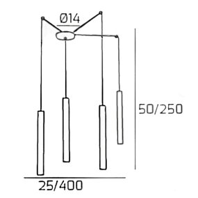 Aufsatzleuchte ROUND TUBE 1174 S4 Kronleuchter