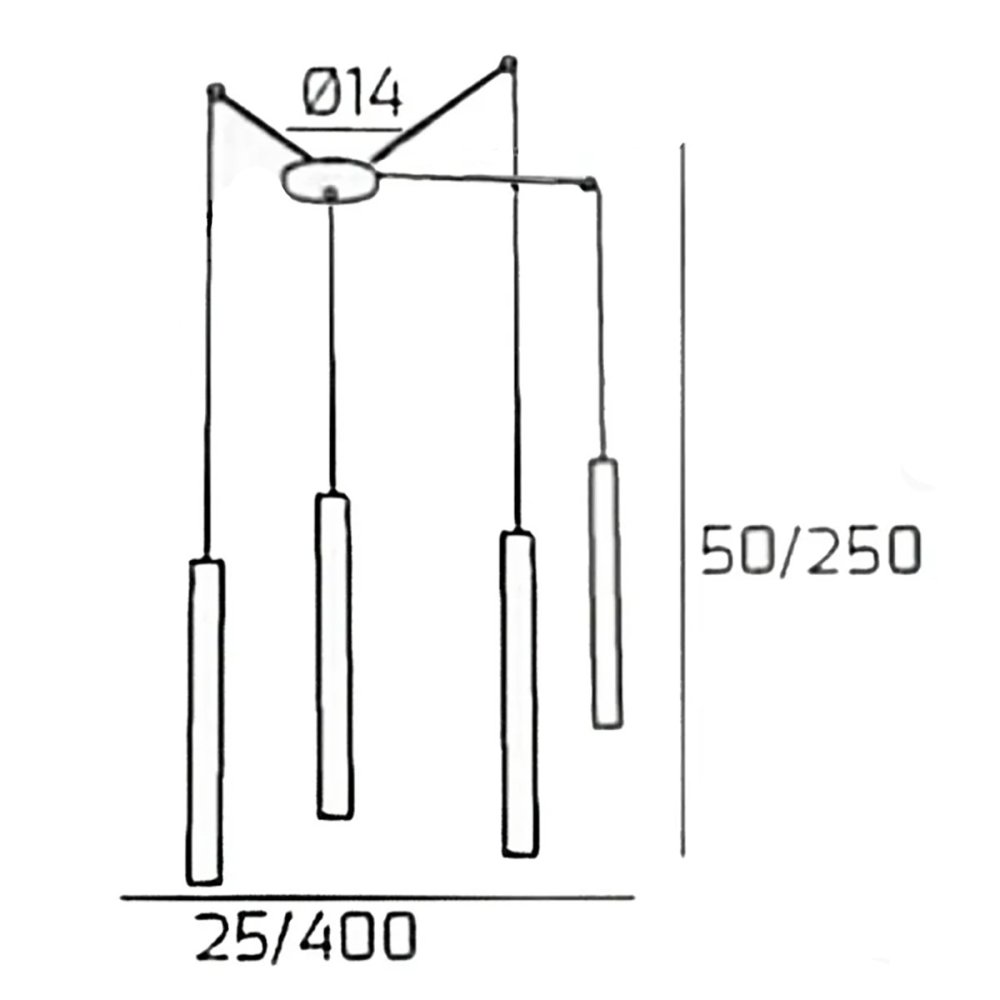 Lampadario Top light ROUND TUBE 1174 S4