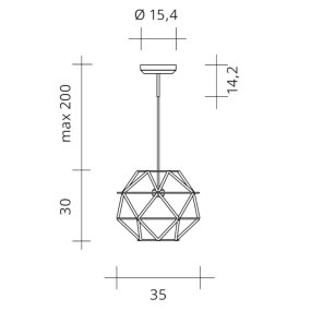 Sospensione moderna Urban EUCLIDE 1821 30 LED metallo nero