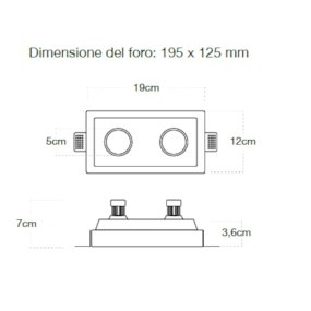 Faretto incasso gesso Lampadari Bartalini IHCSELLENURB 010 D GU10 LED