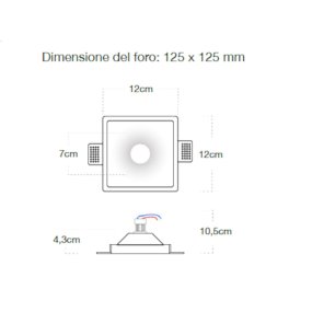 Faretto incasso gesso Lampadari Bartalini SEIARB 045 GU10 LED