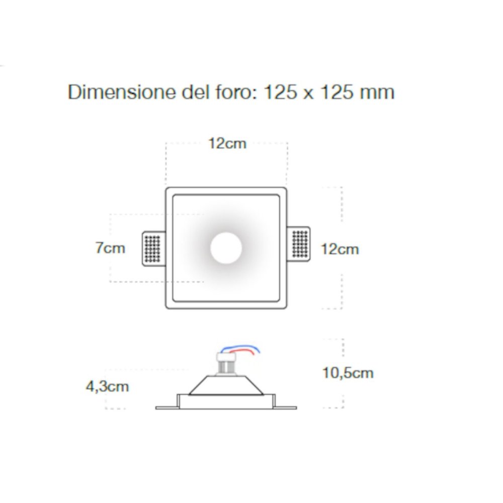 Faretto incasso gesso Lampadari Bartalini SEIARB 045 GU10 LED