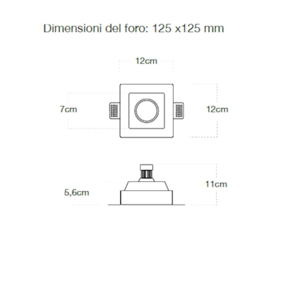 Faretto incasso gesso Lampadari Bartalini ORDAUQ 085 GU10 LED