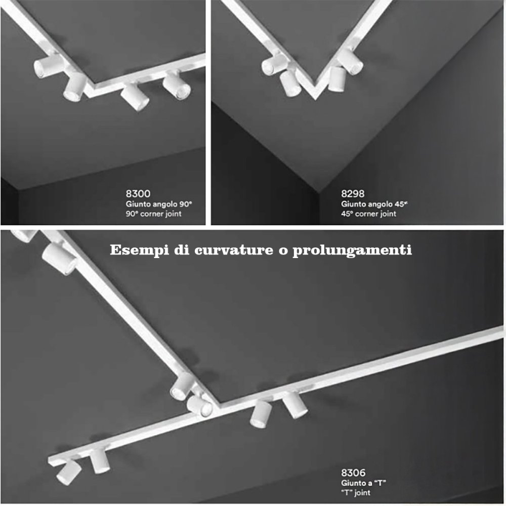 Binario faretti Perenz SNODO 8292N 8290N 8296 GU10 LED