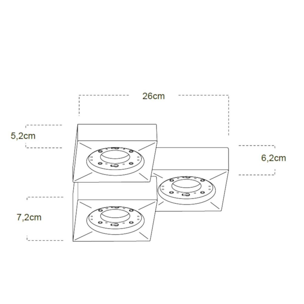 Plafoniera gesso Lampadari bartalini ORDAUQS 3 GX53 LED