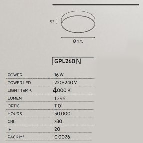 Lámpara de techo moderna Gea Led CLOE 35 GPL260N LED