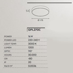 Plafonnier LED Gea Led CLOE 35 GPL270C