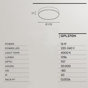 Lámpara de techo LED Gea Led CLOE 35 GPL270N