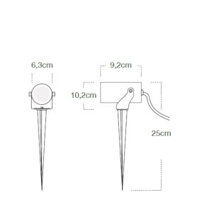 Lampada picchetto Lampadari Bartalini AZIBI GU10 LED