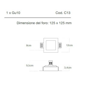 Einbaustrahler Lampadari Bartalini ASOR SLIM C13 GU10 LED