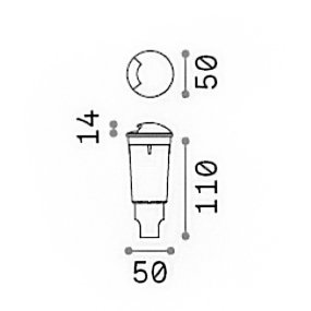 Ideal Lux WAY 269696 N begehbarer runder Einbaustrahler für den Außenbereich