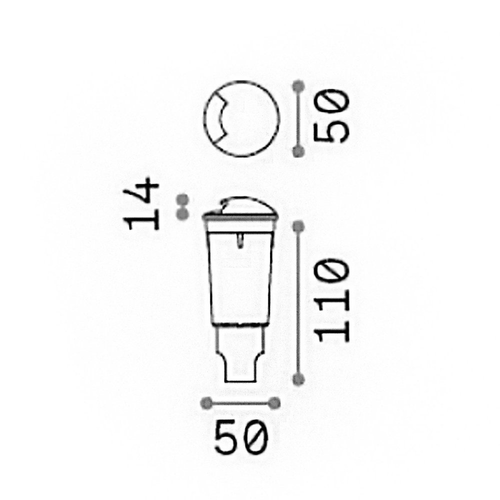 Ideal Lux WAY 269696 N begehbarer runder Einbaustrahler für den Außenbereich