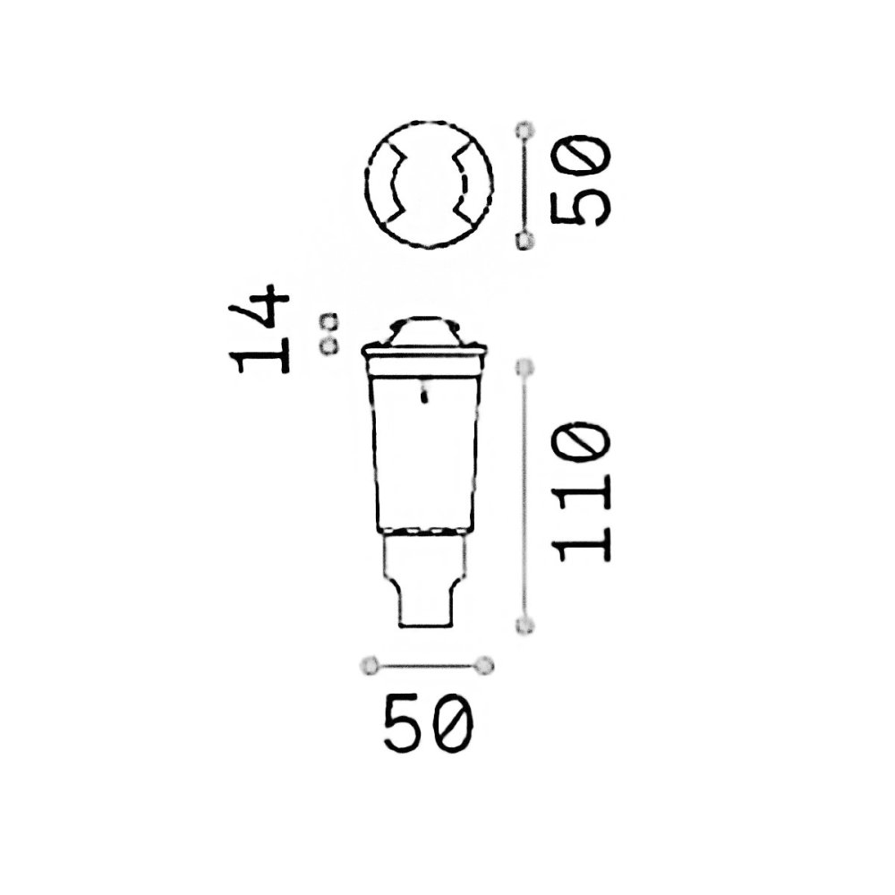 Ideal Lux WAY 269702 N begehbarer runder Einbaustrahler für den Außenbereich