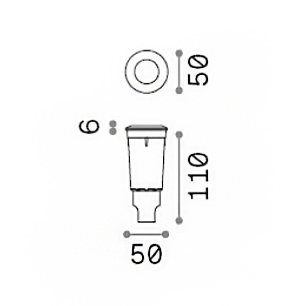 Ideal Lux WAY 269733 N begehbarer runder Einbaustrahler für den Außenbereich