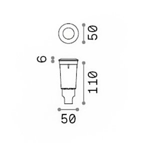 Ideal Lux WAY 269726 N begehbarer runder Einbaustrahler für den Außenbereich