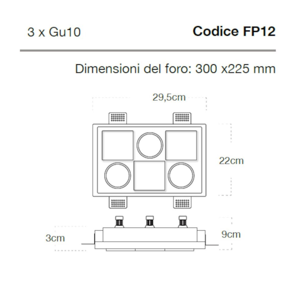 Einbaustrahler Lampadari Bartalini IHCCACS FP12 GU10 LED