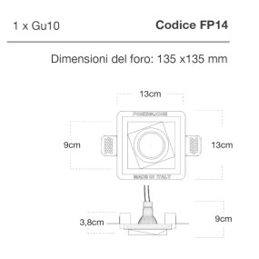 Einbaustrahler Lampadari Bartalini ETNAMAID FP14 GU10 LED