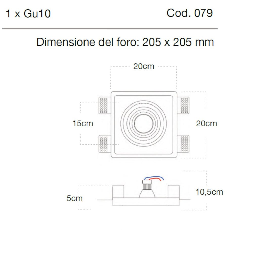 Faretto incasso Lampadari Bartalini YALLEV 079 GU10 LED