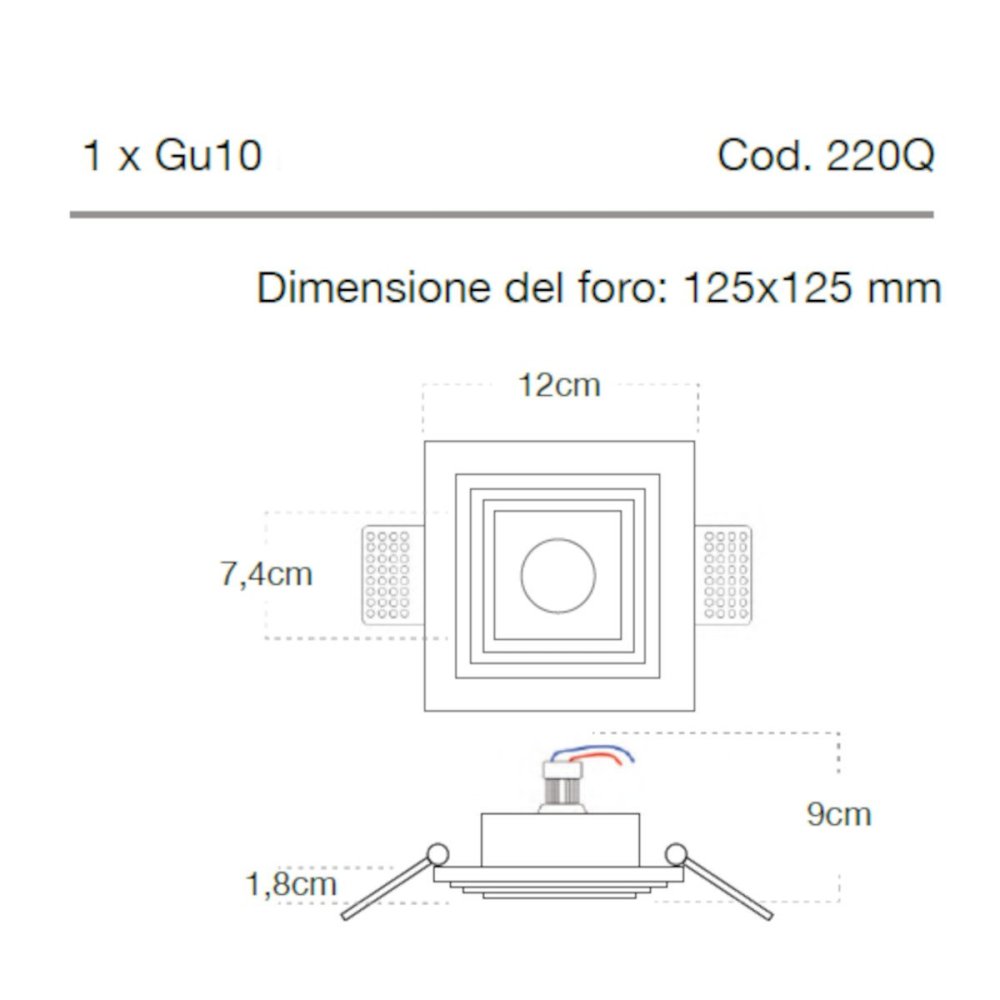 Foco empotrable Lampadari Bartalini AIBLO 220Q GU10 LED