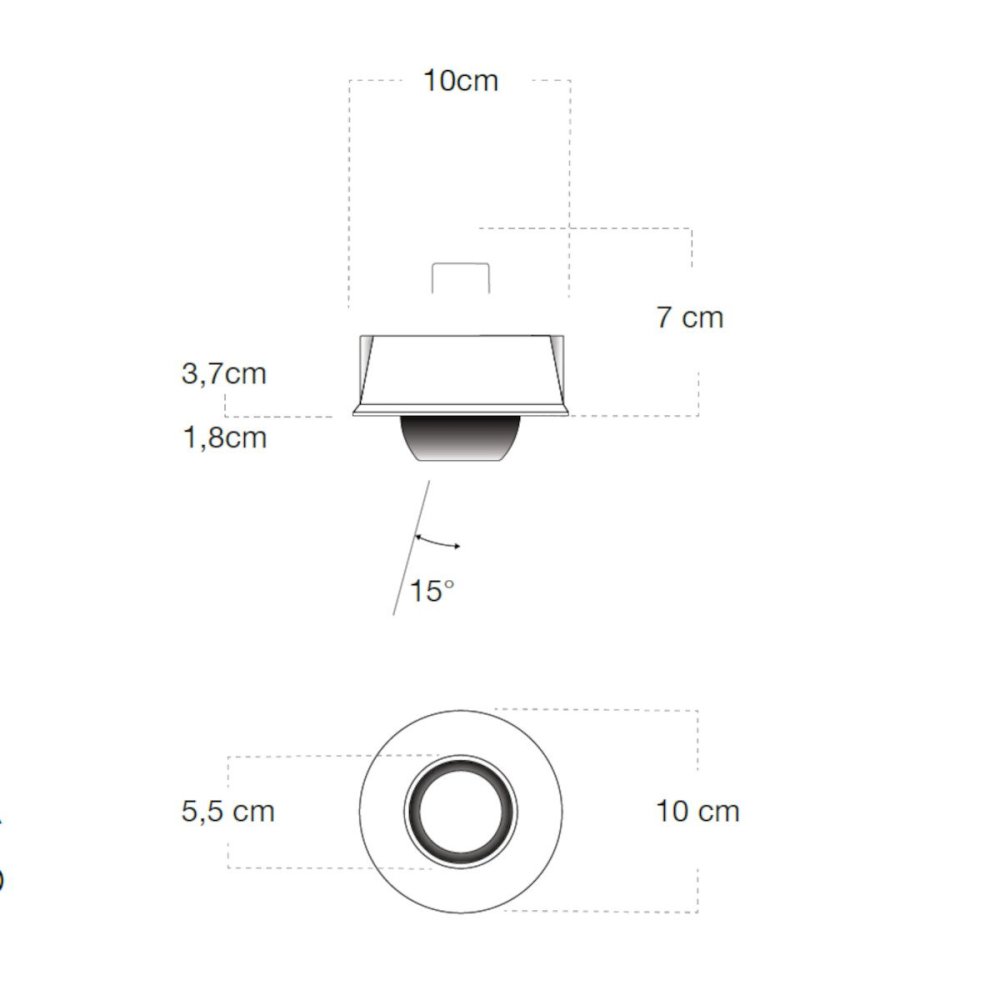 Einbaustrahler Lampadari Bartalini THGILOTOR BIA GU10 LED