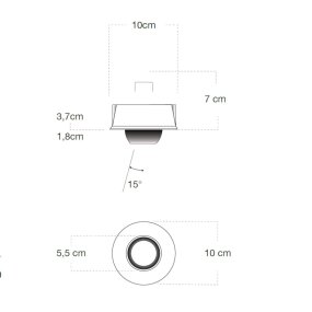 Spot encastré Lampadari Bartalini THGILOTOR BLACK GU10 LED