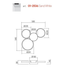 Lámpara de techo LED regulable CRONOS 2536 de Redo Group