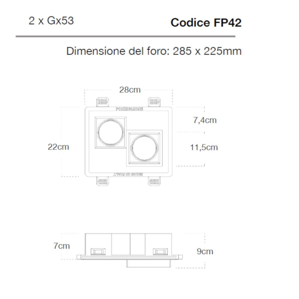 Foco empotrable Lampadari Bartalini OBUC 2 FP42 GX53 LED