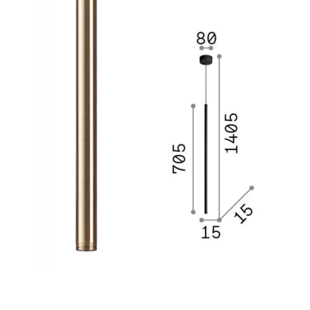 Lampadario parallelepipedo ottone led Ideal Lux FILO 263700