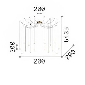 Lámpara de techo de latón con led Ideal Lux LUCCIOLA SP12 284019