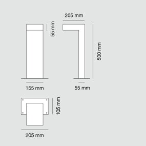 Lampioncino moderno Belfiore 9010 ELLE SMALL 1093B IP65 LED