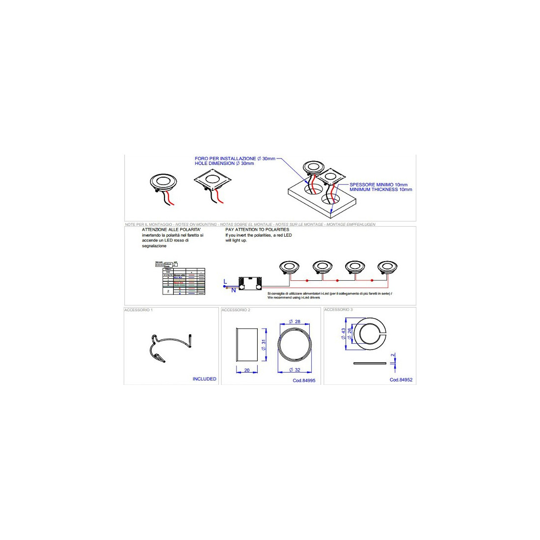 Faretto incasso LL-VISSA tondo moderno calpestabile interno LED IP44