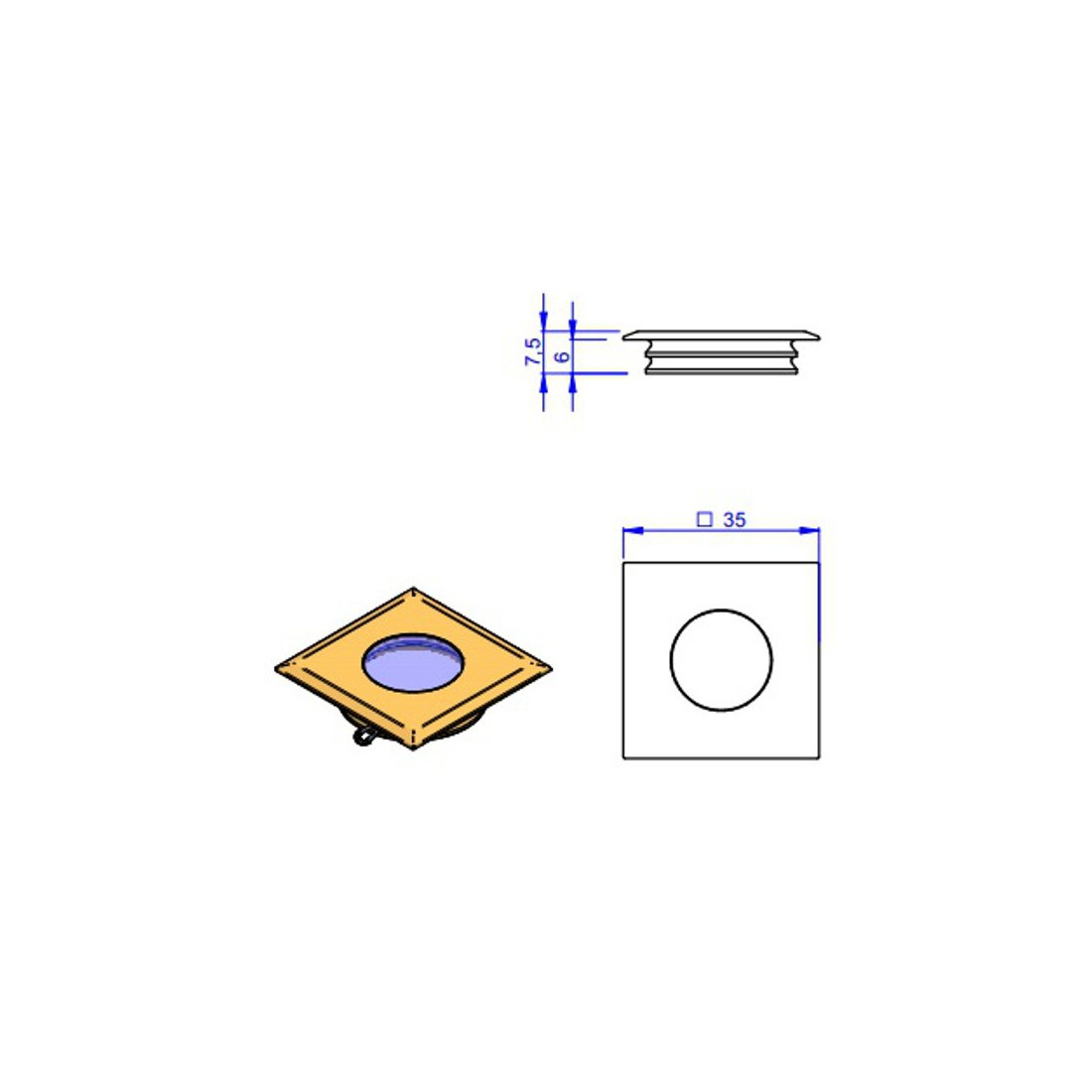 Spot encastré LL-VISSA intérieur carré moderne piétonnable LED IP44