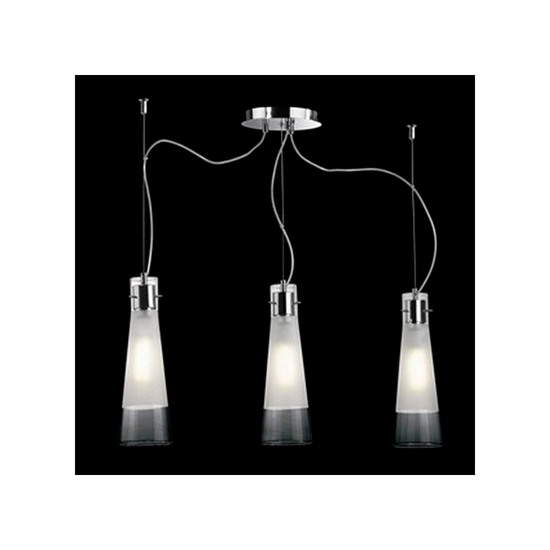 Lustre ID-KUKY CLEAR SP3 E27 suspension moderne en verre métallique intérieur calatin IP20