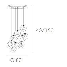 Lampadario TP-WILLOW 1098 G9 40W 12 luci sospensione moderna sfere