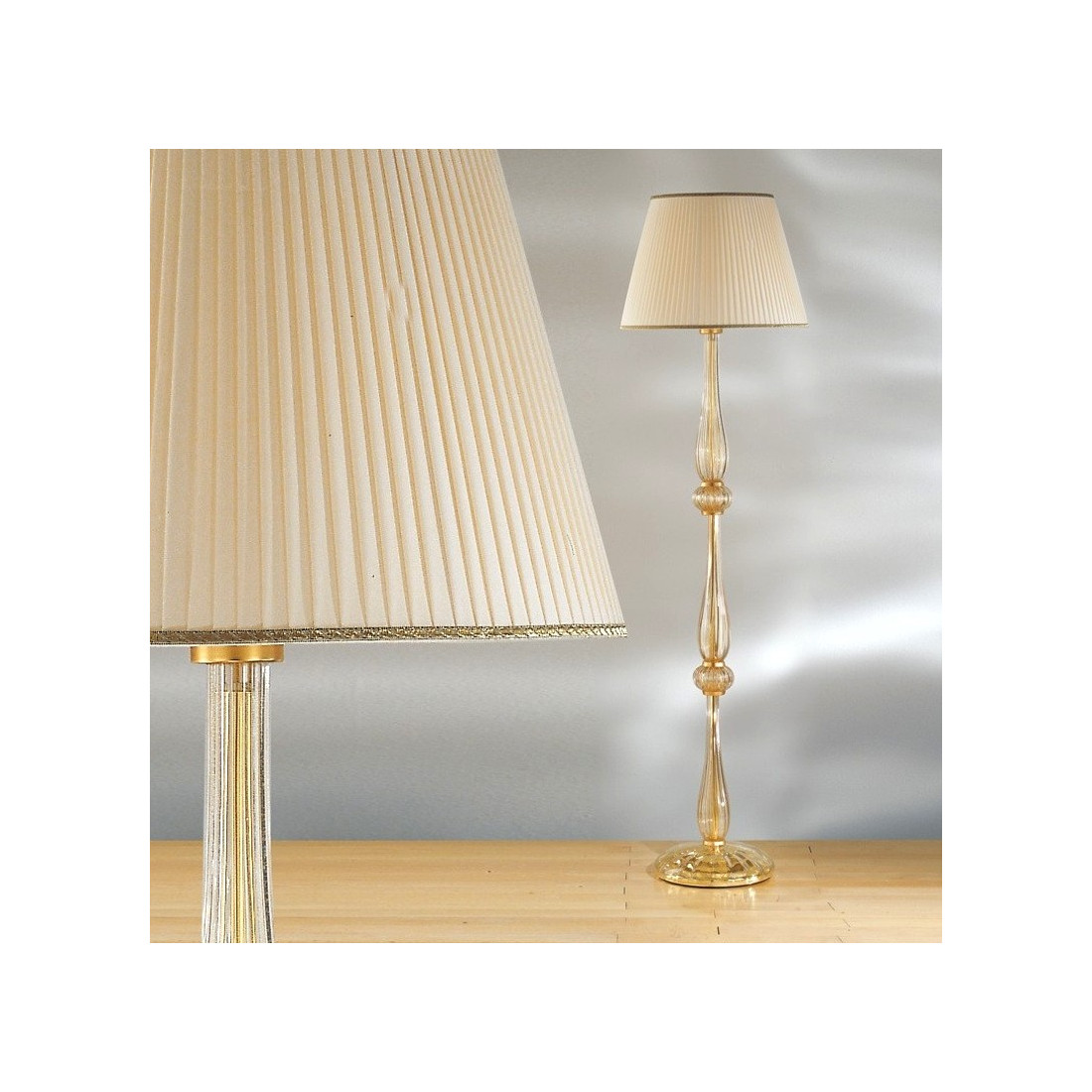 Lampadaire DP-2327 E27 53W lampadaire Murano classique avec abat-jour en tissu