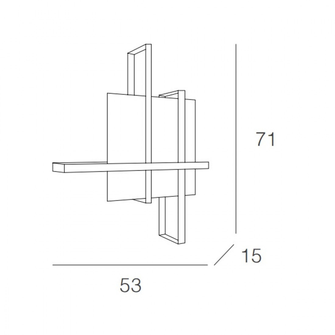 Plafoniera TP-CROSS 1106 70 E27 60W lampada soffitto moderno vetro metallo